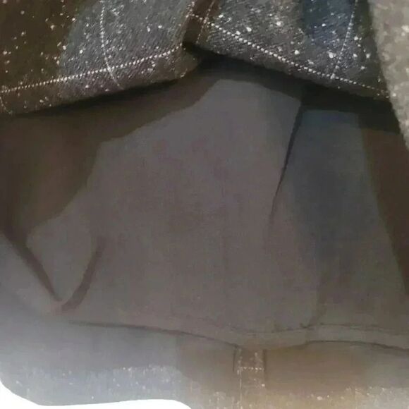 Banana Republic Women's Dark Gray Wool Blend Checked Lined Mini Skirt - Picture 4 of 6